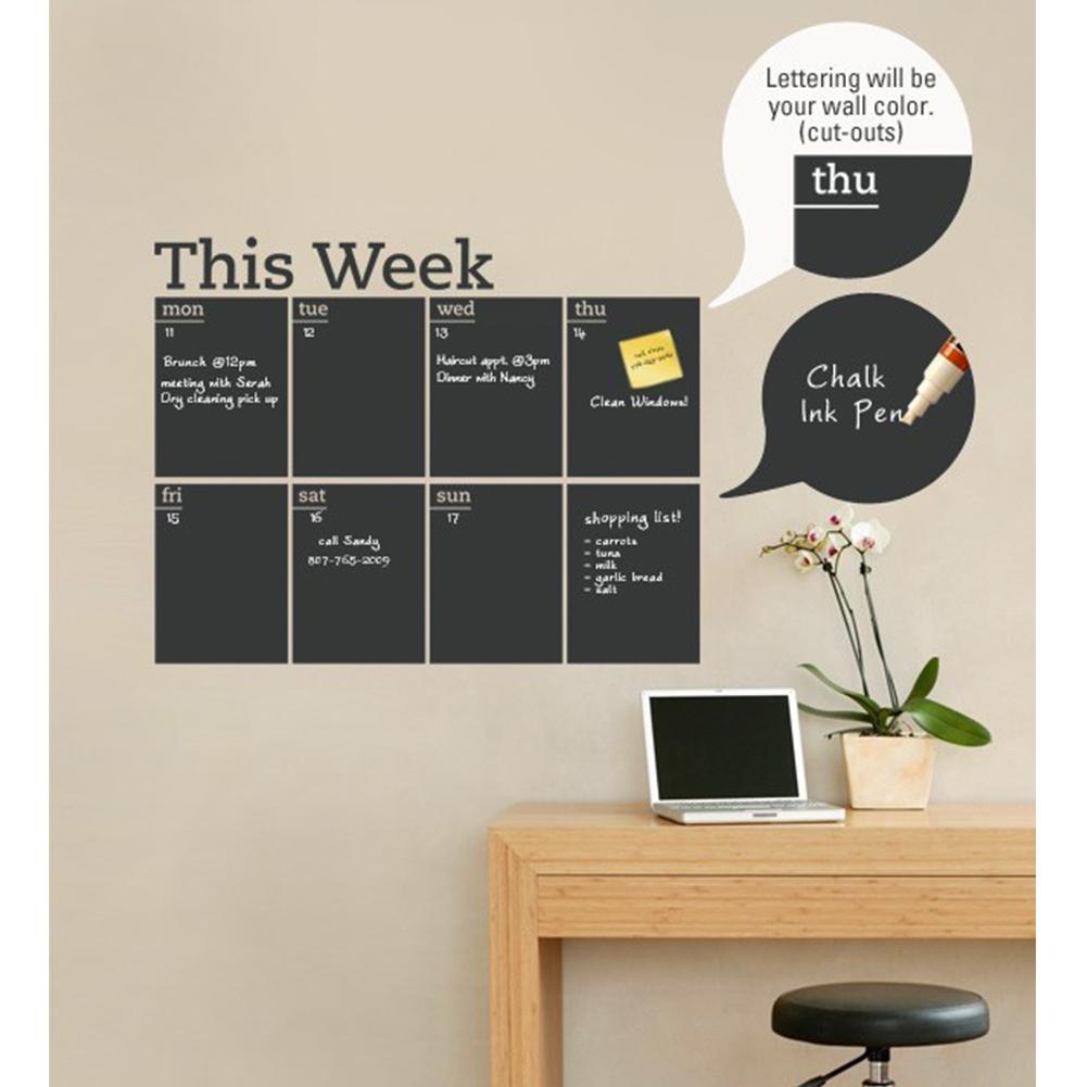 Removable DIY Blackboard Planner Weekly Memo Chalkboard Wall Stickers for Home Office School Weekly Schedule