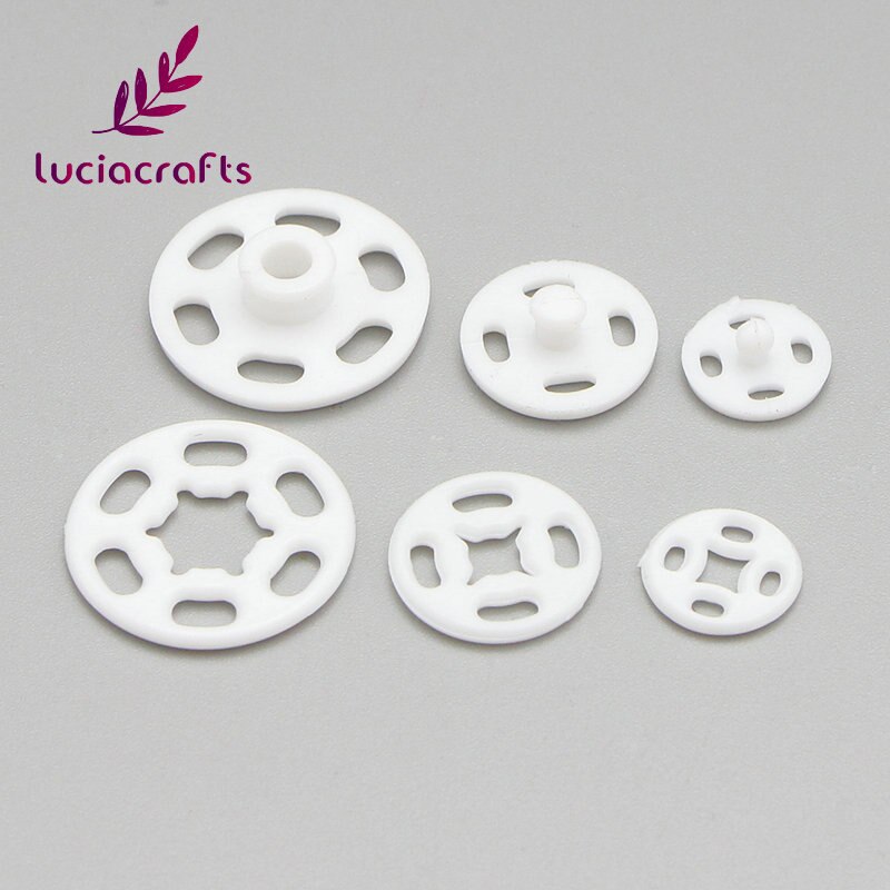 Lucia Ambachten 20 Set Zwart/Wit/Clear Onzichtbare Nylon Drukknopen Druk Op Knop Stud Diy Naaien Kledingstuk Accessoires e0517