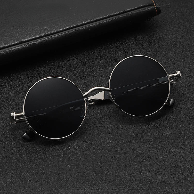 Gafas De Sol redondas para hombre y mujer, lentes góticas Steampunk, De De , Vintage, a la , De Metal
