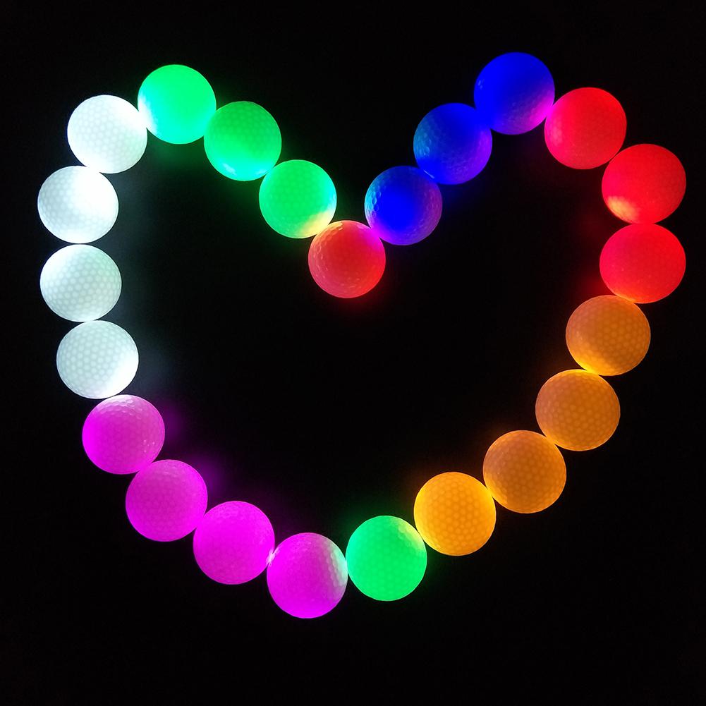 Synthetic Rubber Golf LED Luminous Ball Multi-color Permanent Bright Ball