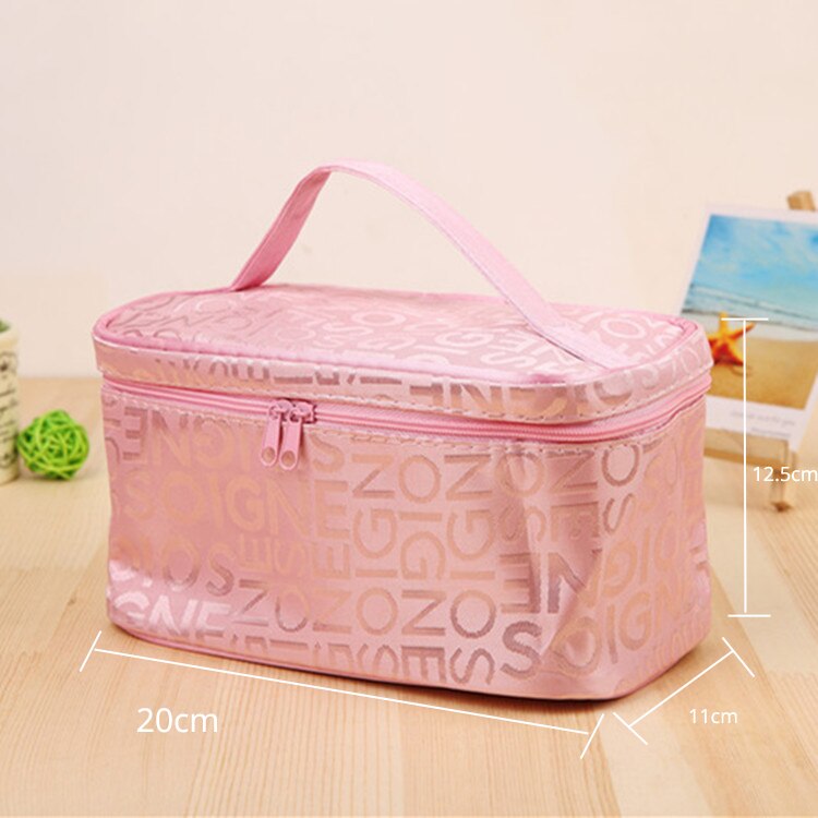 Letter Makeup bag Cosmetic bag Women Square Travel Handbag Toiletry Organizer Solid High Capacity Bags Girls CC011