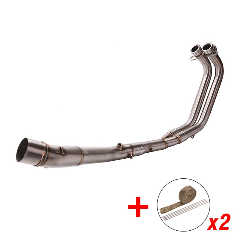Motorcycle Accessories Full Exhaust System Pipe Middle Pipe Slip On For YAMAHA R25 R3 Without Exhaust: with WRAP TAPE
