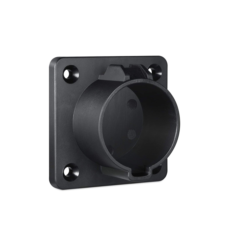 ISIGMA EV Charger Cord Holder for Electric Vehicle SAE 62196-2 Type 2 Connector Wall-Mount Pothook: black