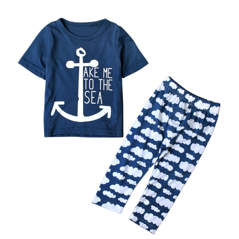 Zomer Baby Boy Kleding Casual 2 Stuks T-shirt + Broek Outfit Mode Leisure Baby Jongens Kleding Sets DS40