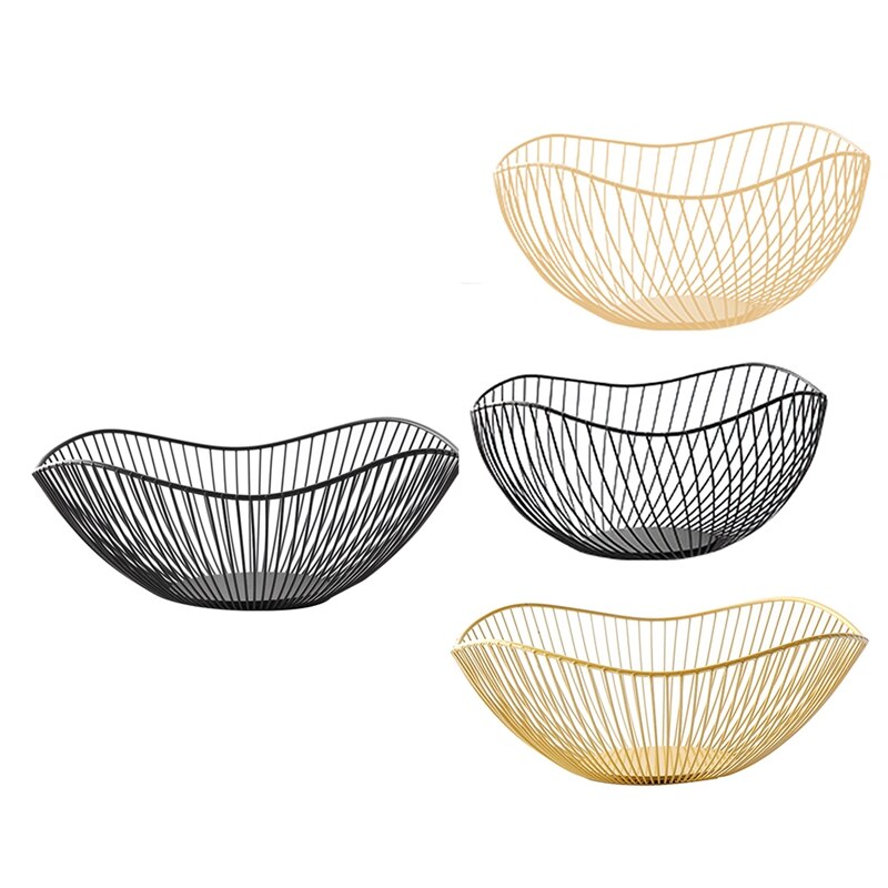 Nordic Metal Wire Countertop Fruit Bowl Basket Tray Table Decoration Metal Simple Fruit Tray