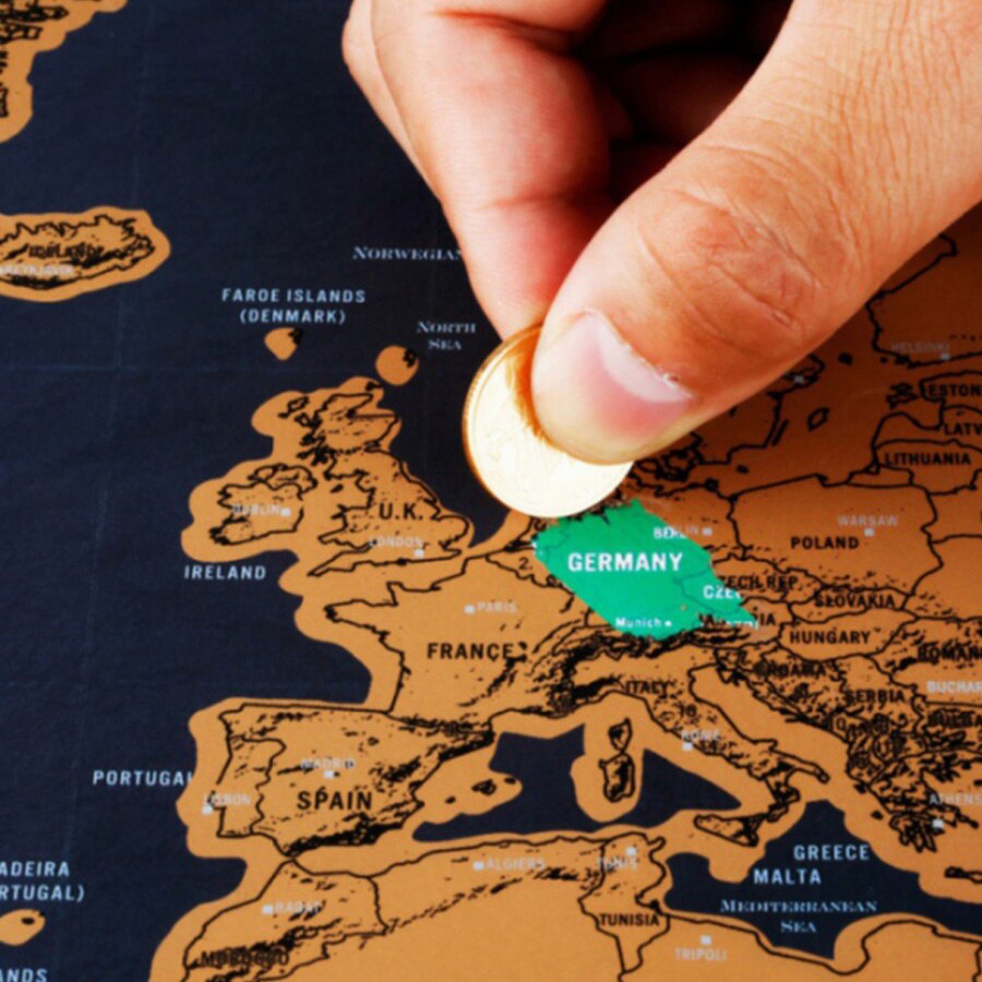 Travel Deluxe Scratch off Map Erase black World mapa For kids Traveler Geography Novelty wall Poster mundi rascar