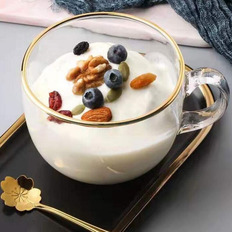 INS frais petit déjeuner bol enfants verre lait tasse Transparent jus tasse