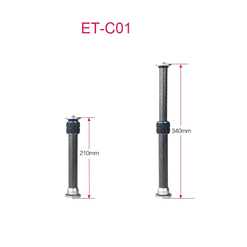 Buddiesman 25/22mm carbon fiber tripod extension tube pole 2 sektion tripod center column extender adapter monopod extension