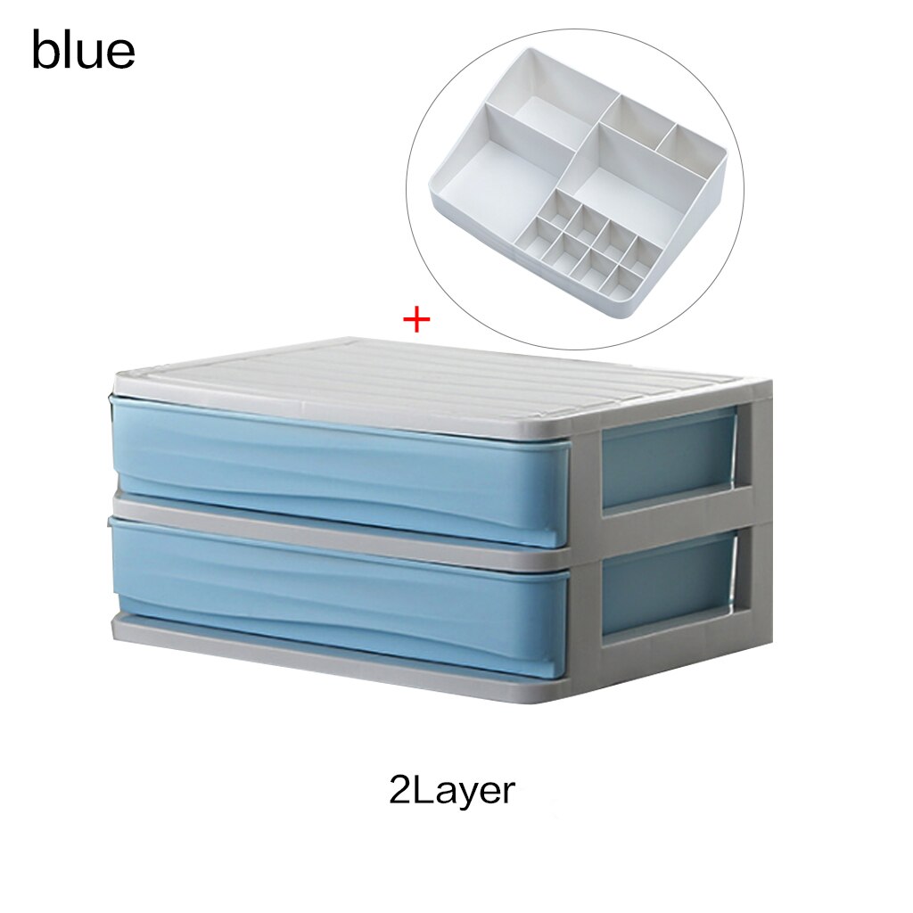 Plast kosmetik skuffe makeup organizer makeup opbevaringsboks container søm kiste holder desktop diverse etui badeværelse desktop