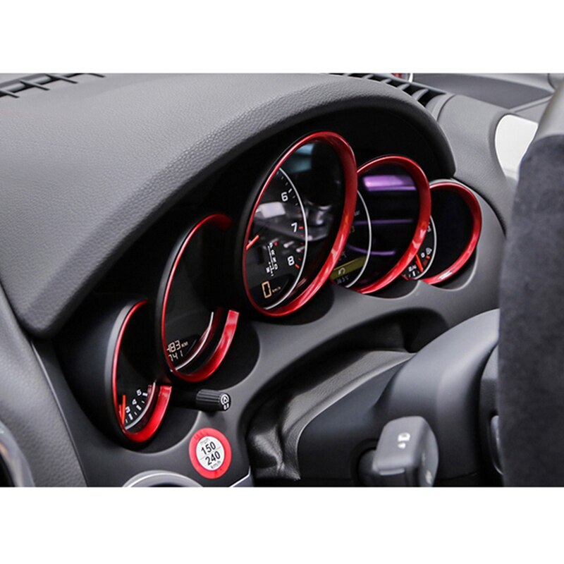 Acessórios interiores do carro painel do carro medidor anel cobre guarnição para-porsche cayenne 958 2011-2018