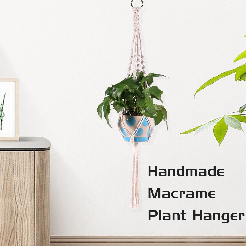 Hanging Baskets 100% cotton Handmade Plant Holder Macrame Plant Hanging Flowerpot Wall Decor handcrafted plant hangers