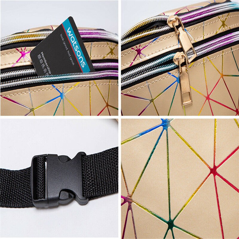Mode Vrouwen Fanny Pack Holografische Riem Taille Bag Lady Meisjes Hologram Reizen Schouder Borst Bag Party Hip Bum Bag Taille packs
