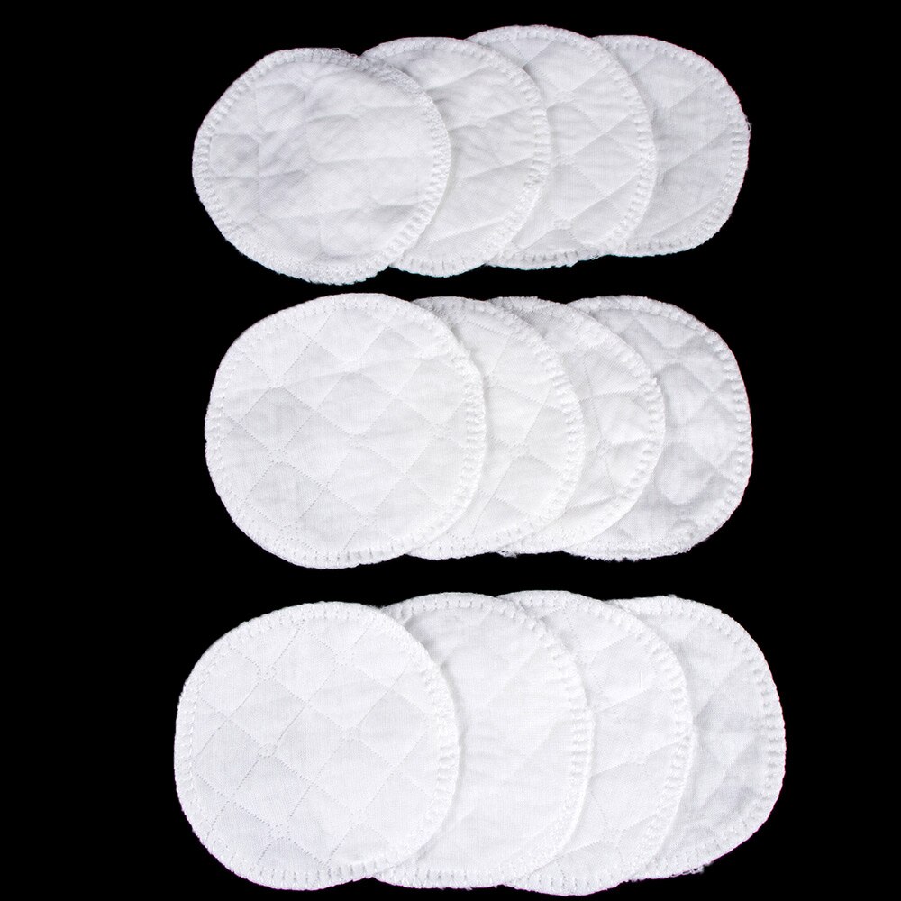 12Pcs Reusable Nursing Breast Pads Washable Soft Absorbent 3 Layers Pure Cotton Anti-overflow Baby Breastfeeding Pad