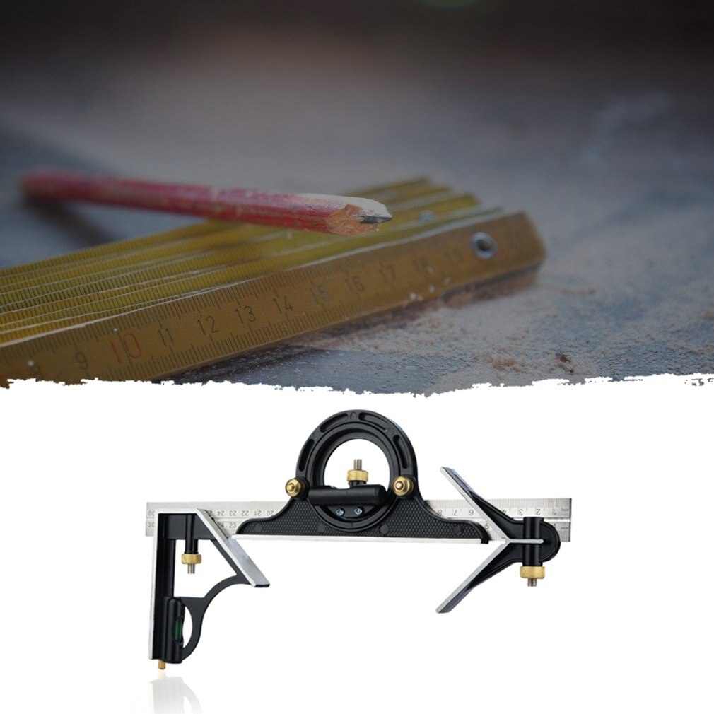 Precise Stainless Steel Measuring Tools Aluminium Combination Square Diy Workshop Hardware Angle Spirit Level Protractor