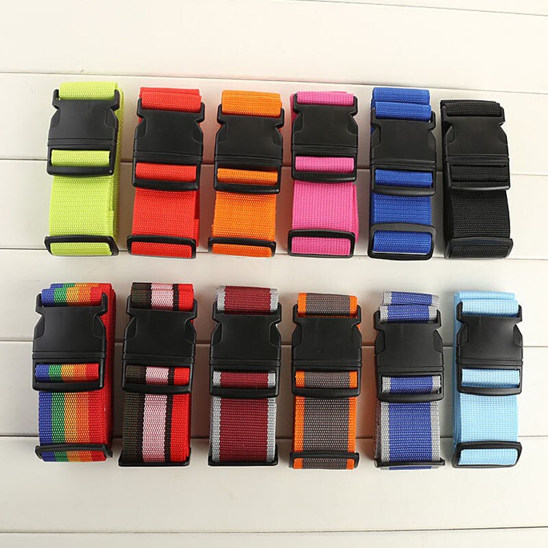 200CM Travel Luggage Strap Adjustable Luggage Belt Packing Strap Lock Suitcase Belt Luggage Protective Strap Baggage Belts Tags