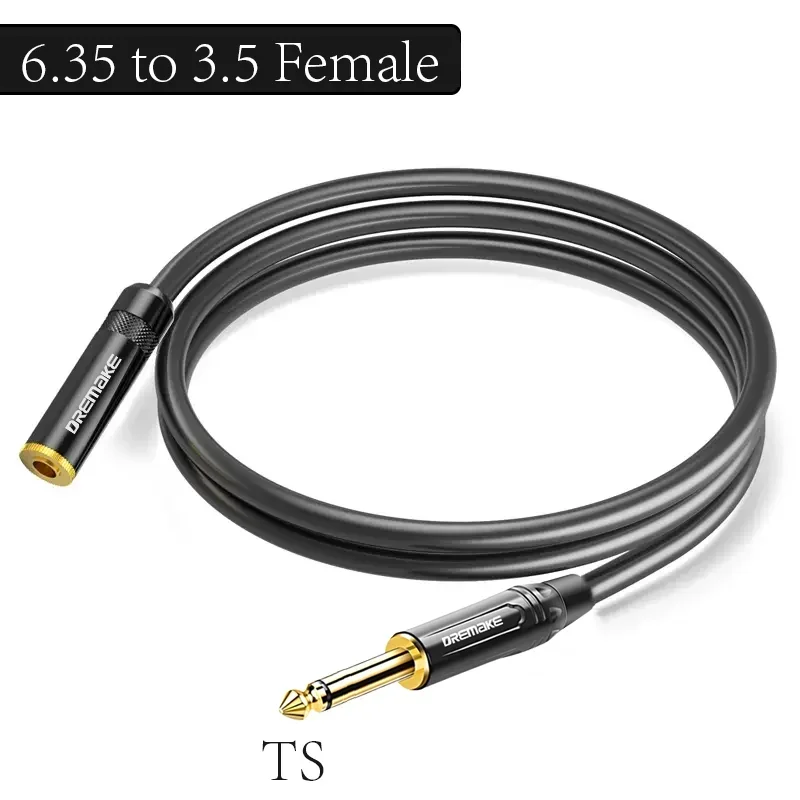 Przedłużacz Jacek 6,35 mm robić 3,5 mm adapter słuchawkowy 1/4'' robić 3,5 mm żeńnarty przedłużacz audio stereofoniczny robić wzmacniacza Klawiatura fortepian: Czerwony / 8m