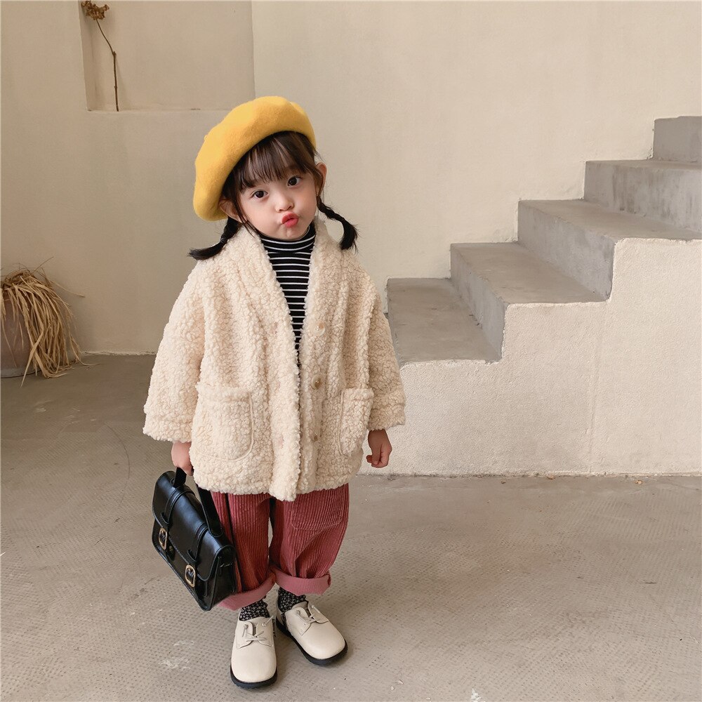 Baby winterkleding meisjes jassen winter kindermeisjes wollen jassen kinderen fluwelen dikke warme jas peuter bovenkleding 2-7y