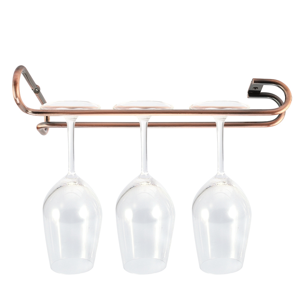 Ijzeren Muur Mount Enkele Rij Wijn Glas Opknoping Houder Beker Glaswerk Organizer Rack