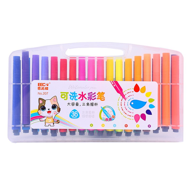 12/18/24/36 Colors Art Marker Pen Watercolor Pencils Drawing Set Art Supplies Graffiti Pen Washable Markers for Kids: 36color