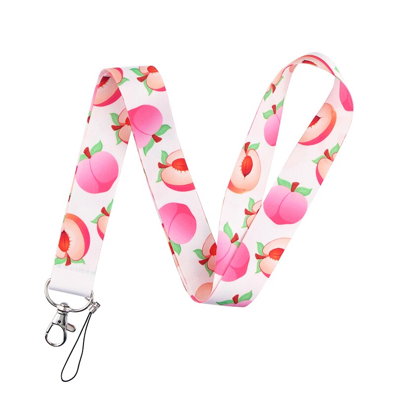 Cobee ID-koord Met Fruitpatroon – 3 Stuks, Kleurrijk, Voor Badge, Telefoon Of Sleutels (45 X 2,5 Cm, Polyester)
