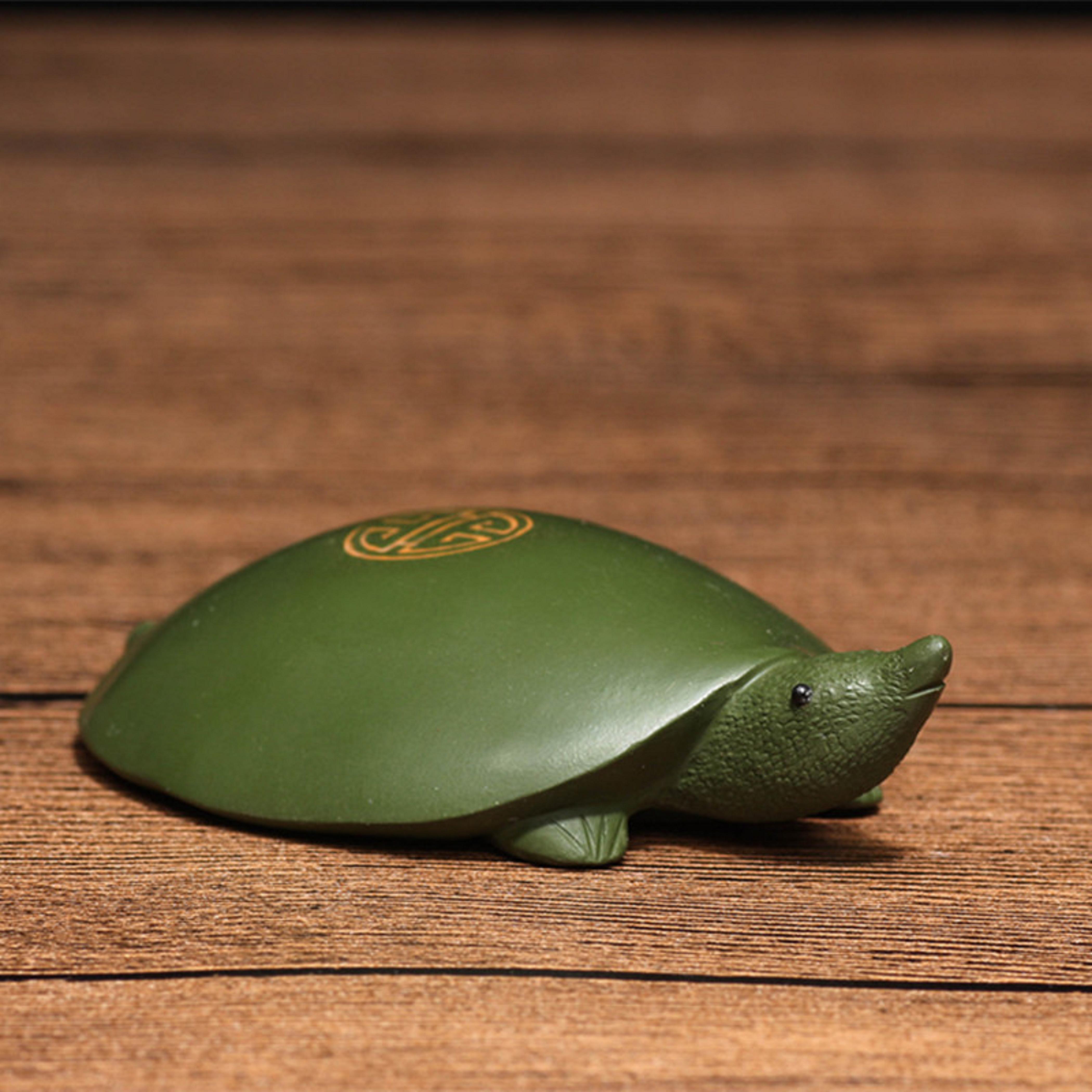 Tibetan /Tibet /Nepal zisha yixing carved tea play carving turtle statues Decoration toy tea pet figures soft-shelled turtle tor