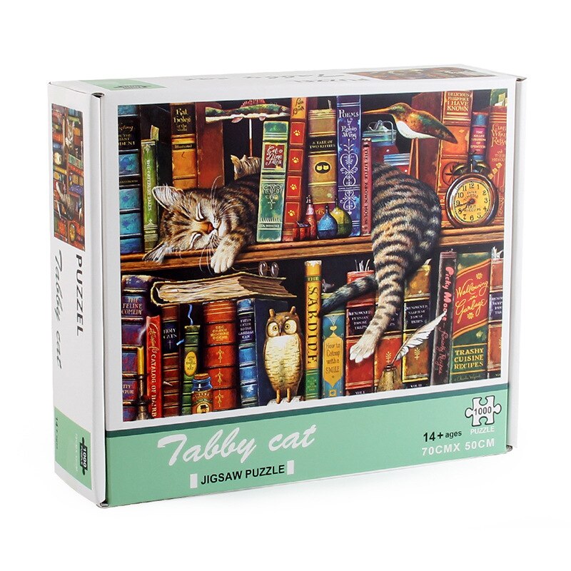 Thickened 1000piece Jigsaw Puzzle Pet Cat Tally Cats Educational Decompression Jigsaw Puzzle Toy