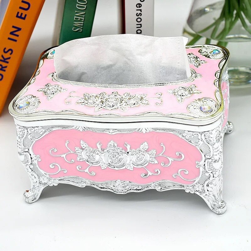Boîte à mouchoirs porte-papier de luxe européen boîte à mouchoirs en acrylique accessoires de bureau bureau à domicile hôtel voiture beauté support de la boîte 18X12: 6