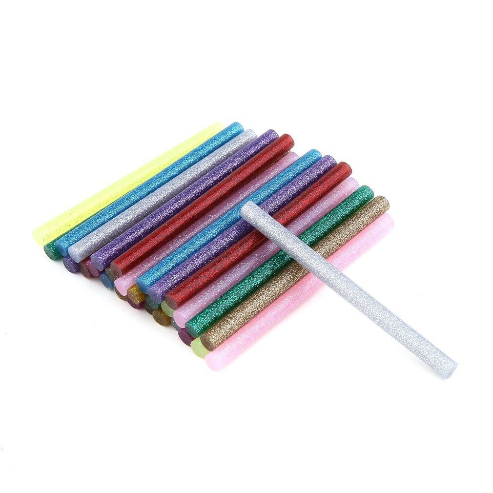 30pcs/pack Multi Colors Glitter Glue Sticks Non-toxic High Adhesive Sticks Melt Glue DIY Decor Handcraft Tools