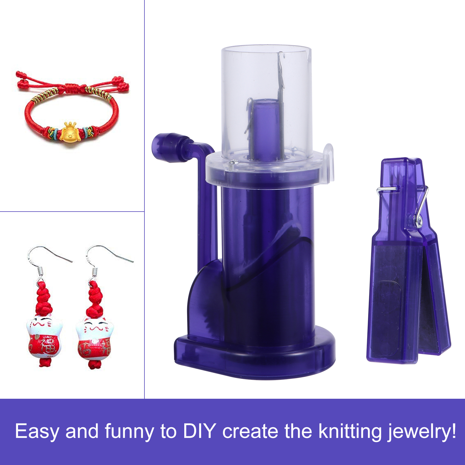 Hand Operated Winding Machine Hand Knitting Mill Diy Machine Weave Tool Knitting Spiral Loop Fishtail Button Stonework Craft