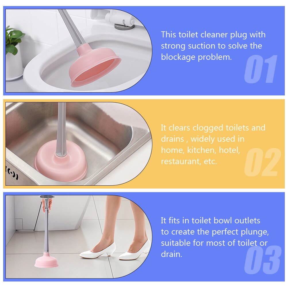 Toilet Plunger Practical Durable Rubber Cup Toilet Plunger Toilet Suction Plunger for Bathroom Kitchen Sink