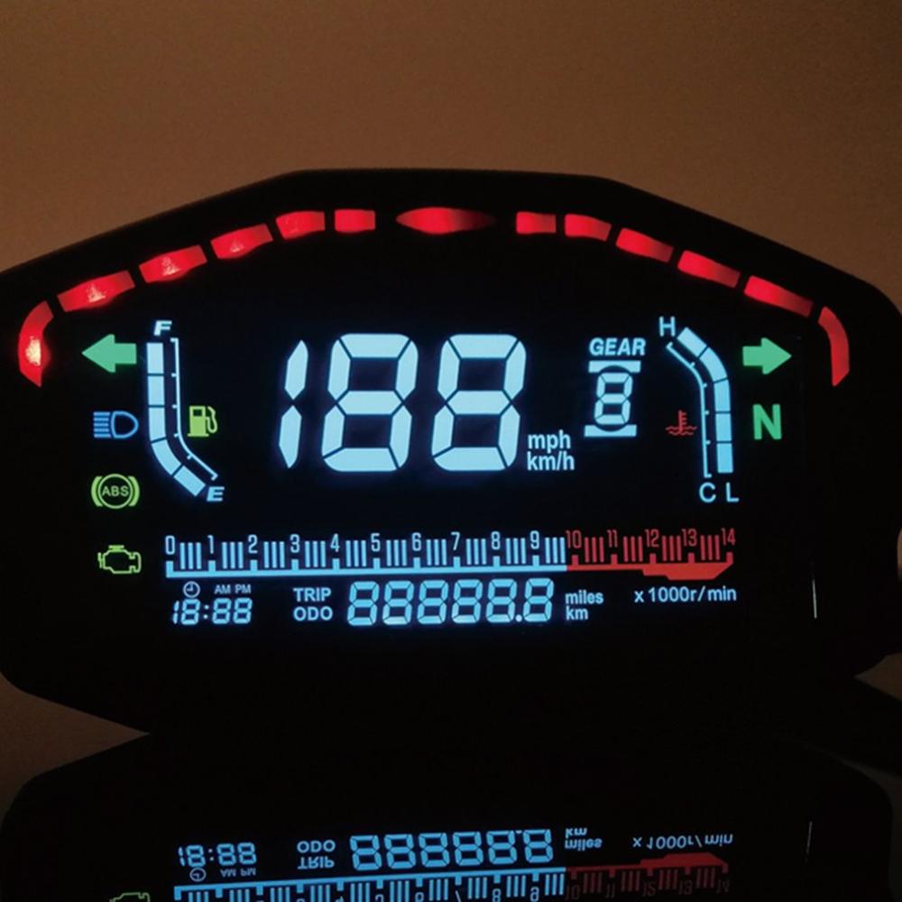 Universal Motorcycle LCD Digital Backlight Odometer Speedometer Tachometer Gauge Universal Modification Parts