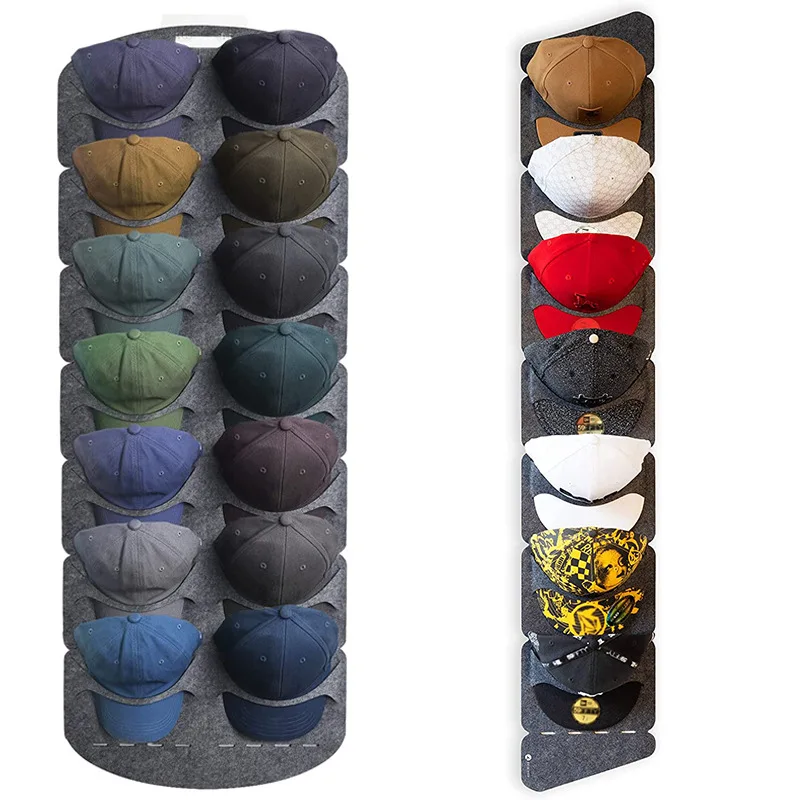 Portaoggetti per cappelli in feltro Porta cappelli Portaoggetti da parete clip Organizador Armadio da baseball con visiera Organizzatore per cappelli da viaggio Porta cappelli per montaggio a parete Nuovo