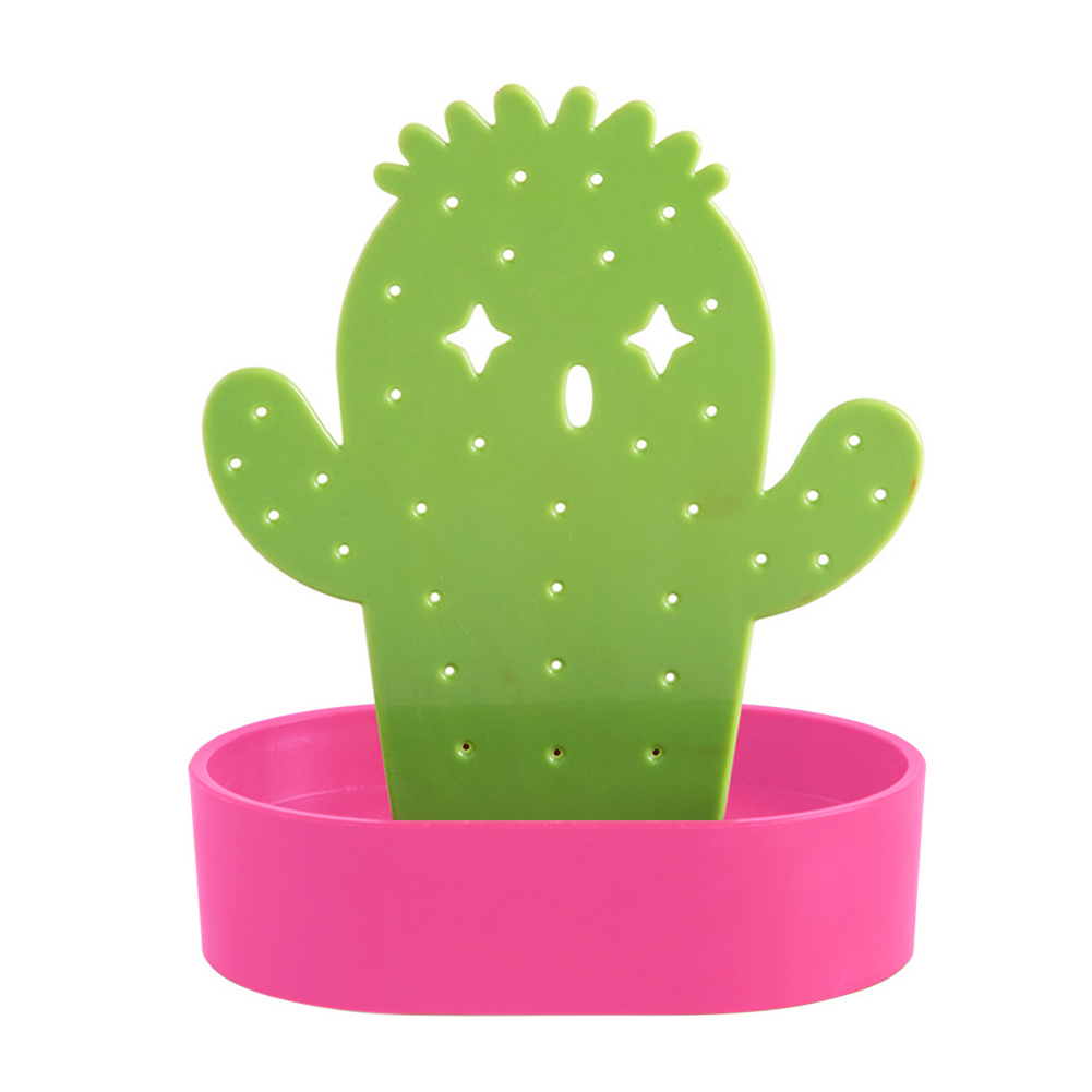 Decoratieve ABS Organizer Office Storage Rack Sieraden Houder Cactus Vorm Thuis multifunctionele Stabiele Oorbel Display Stand