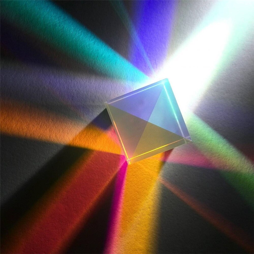 Cube Prism Six-Sided Bright Light Combine Cube Stained Glass Prism Beam Splitting Prism Optical Experiment Instrument Lens