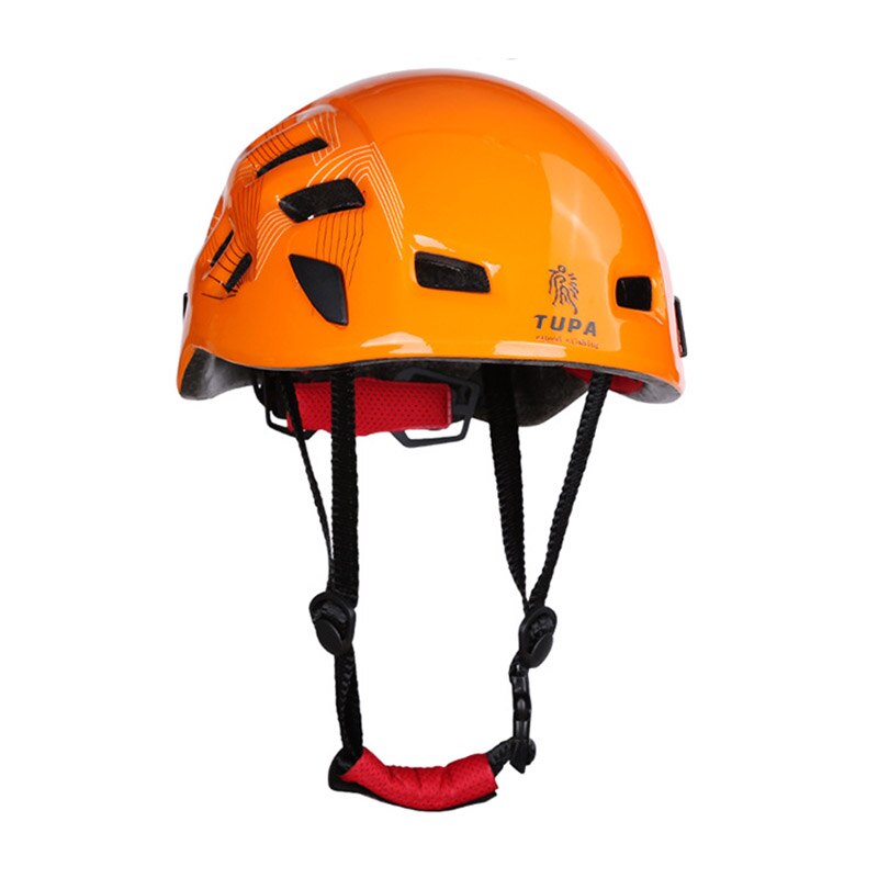 Hjelme udendørs klatring ned ad bakke caving redning cykling justerbar høj styrke sikkerhed beskyttende bjergbestigning tilbehør: Orange