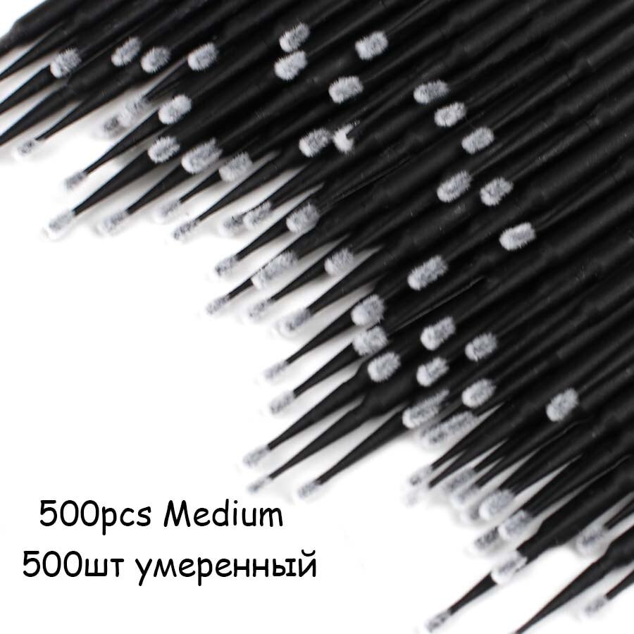 300/500 Pcs Disposable MicroBrush Eyelashes Extension Individual Lash Removing Swab Micro Brush For Eyelash Extension Tools: 500 pcs black