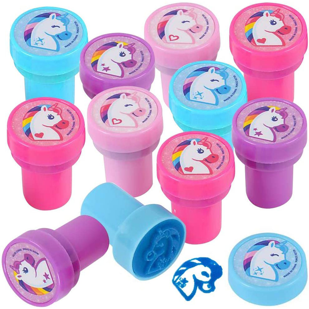10 Stück Einhorn-Stempel für freundlicher, verschiedene vorgefärbte Stempel, Einhorn-Geburtstagsparty, gut Tasche-Füller, Lehrer-Aufnahme-Stempel