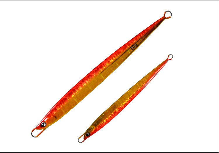 FUNADAIKO 80g isca Artificial plomo jig de la plantilla de Metal pesca plantilla señuelo de jigging lento plantilla lento señuelos jigging lento de la plantilla de metal de jig: orange laser