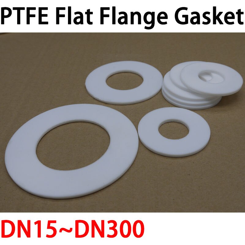 DN15 ~ DN 300 guarnizione flangia piatta PTFE spessore 3mm guarnizione o-ring distanziatore resistenza olio rondella forma rotonda bianco