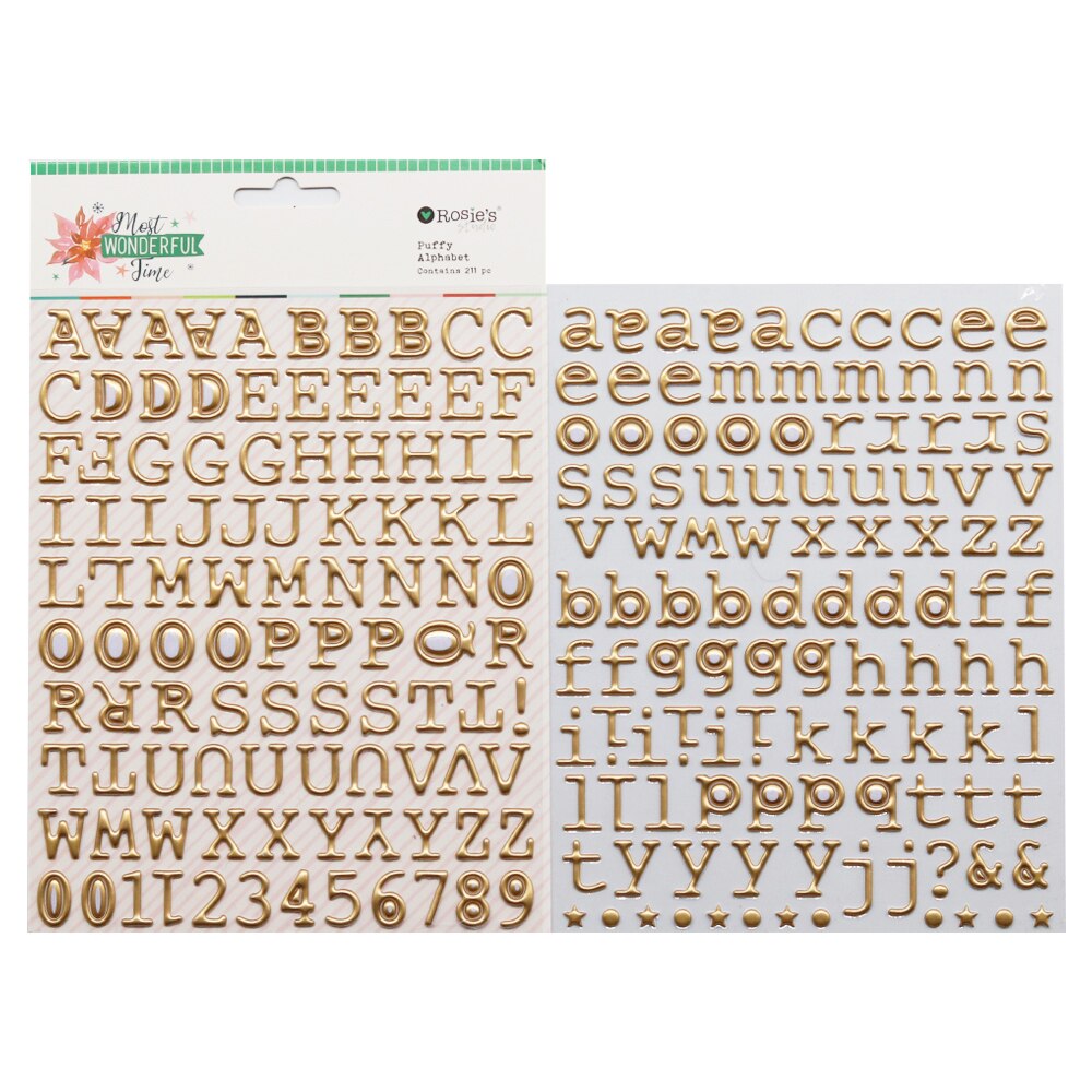 CRZCrafter Puffy Alphabets Stickers Embellishments Christmas Self Adhesive DIY Craft Scrapbooking Cardmaking Journal Decorations