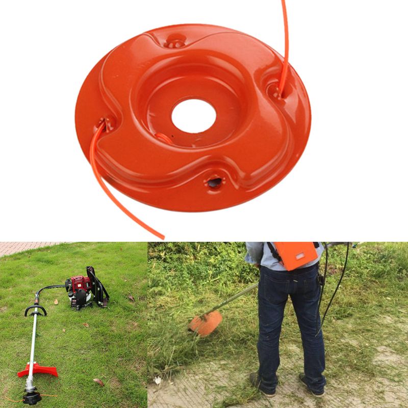 Universal Trimmer Head with 2 Lines String Brush Cutter Blade for Lawn Mower Garden Tools Replacement