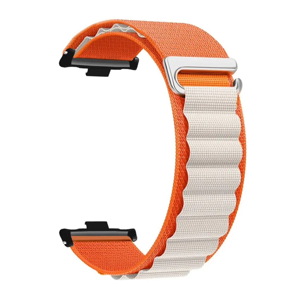 Correa de nailon para reloj inteligente Xiaomi Mi Band 9 Pro/8 Pro, pulsera deportiva para Redmi Watch 5 4, accesorios: L / BLANCO