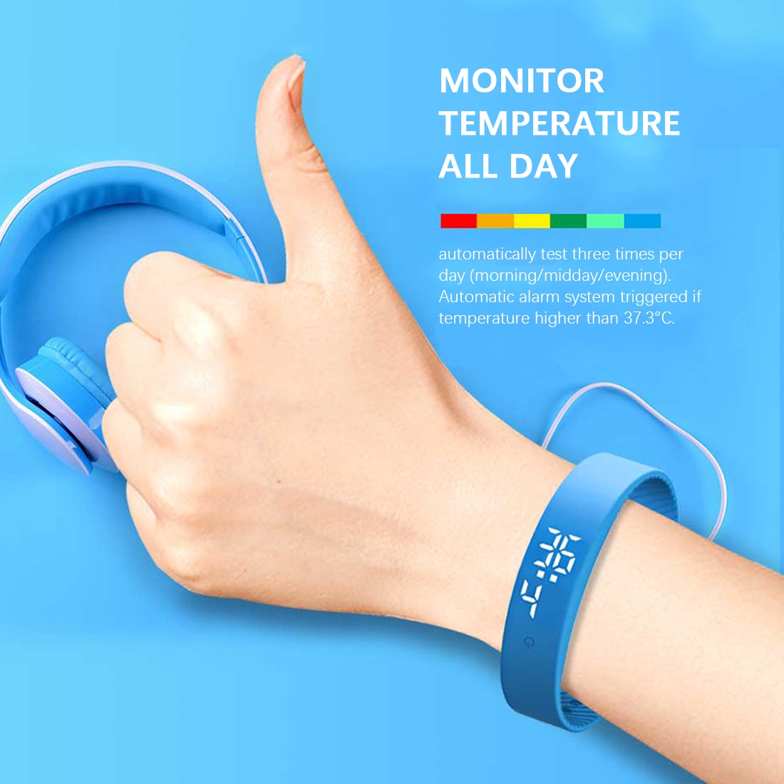 Blood Pressure Wristband Temperature Measure Smart Bracelet Heart Rate Smart Watch ECG+PPG MonitorIP67 Waterproof Alarm Clock