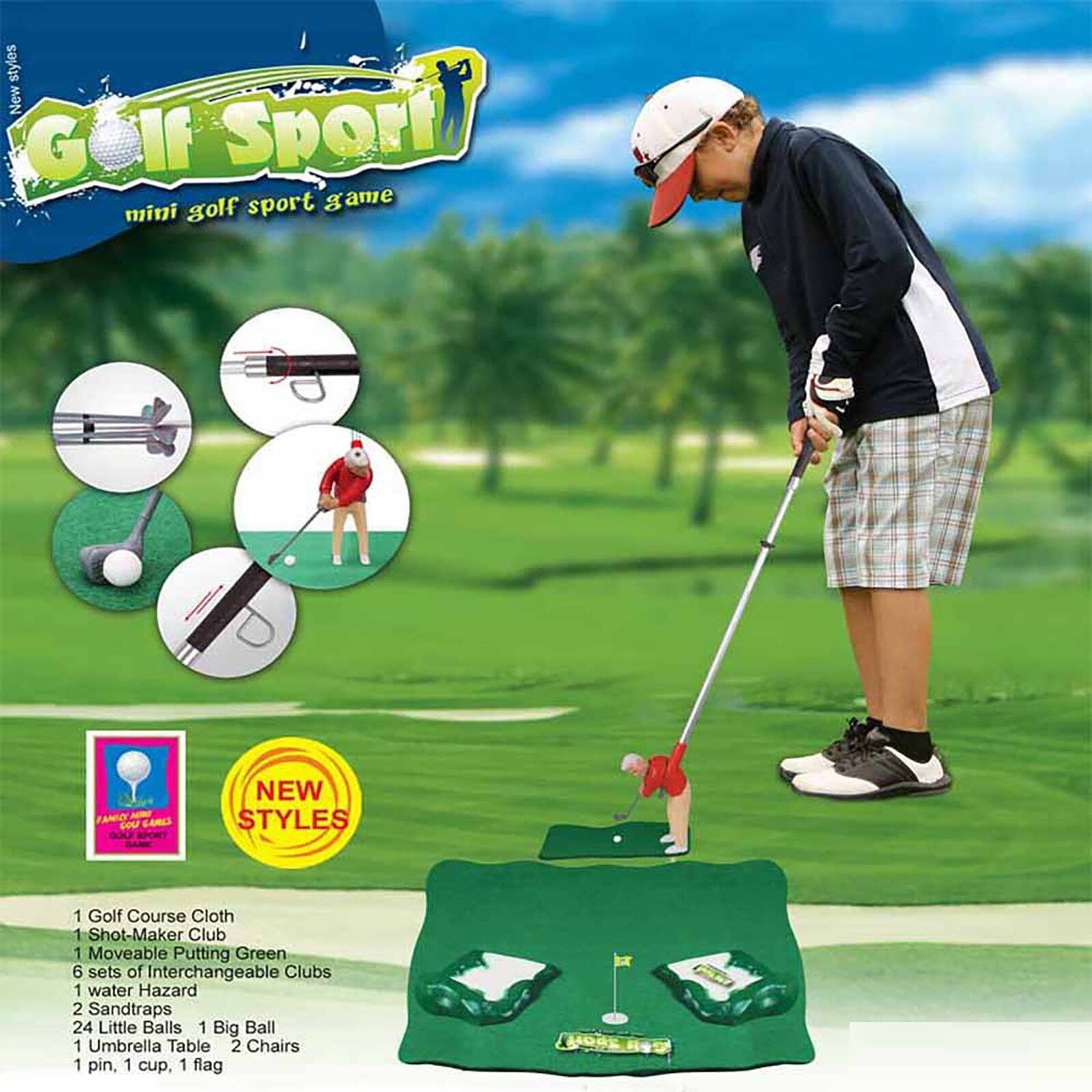 Indoor Mini Golf Spel, golf Game Set Met Een Beetje Guy Aan Golf Club Dispositivo De Entrenamiento De Golf