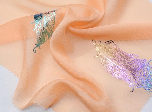 Dancing Dress Cosplay Chiffon Fabric Crepe Thin Magic Feather Fabric Cosplay Sewing Bronzing Wedding Costume DIY: 35 nude pink