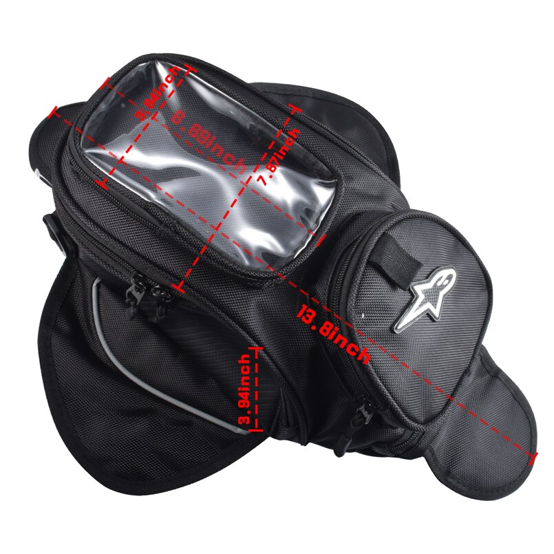 Motorcykeltank taske olie brændstoftaske magnetisk moto sadel bagage gps telefon taske større vindueskuffert til iphone samsung