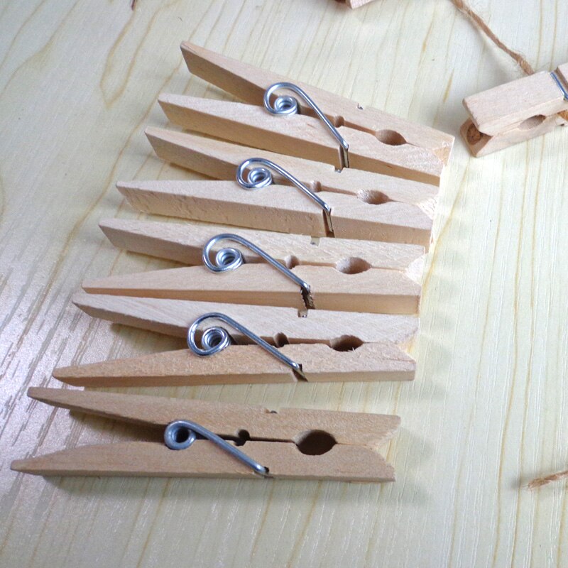 12pcs Natural Wood Clips Photo Clips Clothespin Decoration Clips Wooden Pegs Marking Clips 7.2x1cm