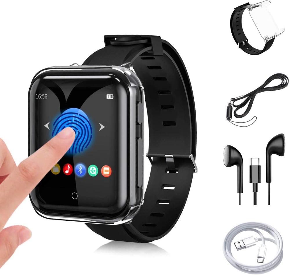 RUIZU MP3 Player Bluetooth M8 Detachable 1.6inch Full Touch Screen 16GB Wearable Music Player,Support External Playback Function
