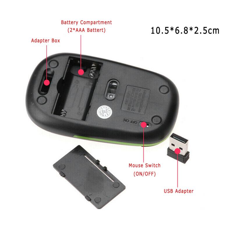 1PC Drahtlose Maus 2,4 Ghz Photoelektrische Stille Mit USB Adapter Optische Ergonomische Spielen Maus Photoelektrische Für PC Laptop