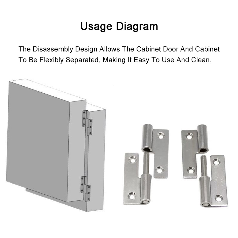 Bisagra desmontable de acero inoxidable 304, bisagra de puerta extraíble para armario, herrajes para muebles